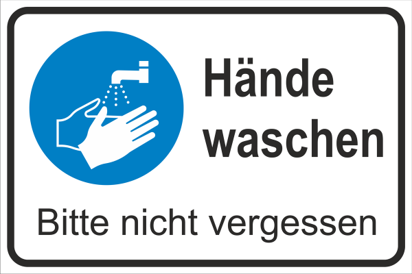 Hygieneschild Hände waschen